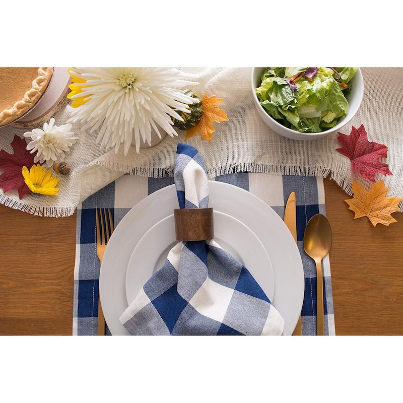 Design Imports Black Buffalo Check Napkin Set (Set of 6)