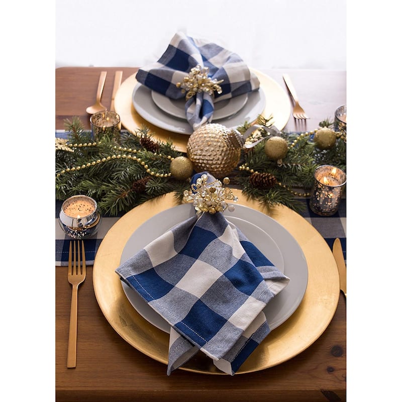 Design Imports Black Buffalo Check Napkin Set (Set of 6)