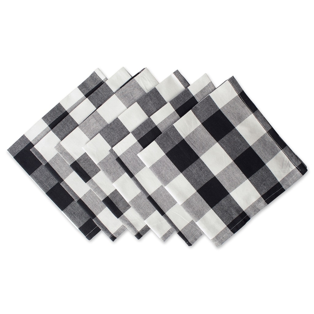 Design Imports Black Buffalo Check Napkin Set (Set of 6)
