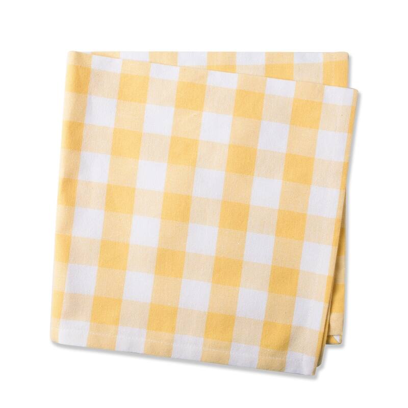 Design Imports Yellow/White Checkers Napkin Set (Set of 6)