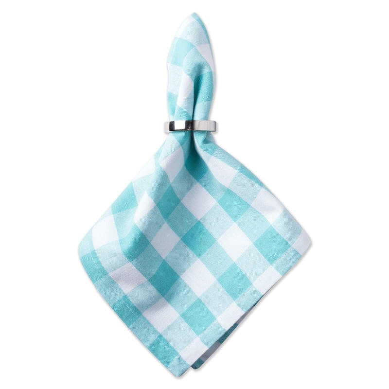 Design Imports Yellow/White Checkers Napkin Set (Set of 6)