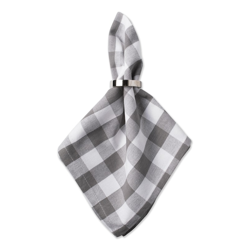Design Imports Yellow/White Checkers Napkin Set (Set of 6)
