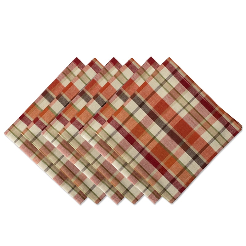 Design Imports Natural Embroidered Fall Leaves Napkin Set (Set of 6) - Pumpkin Spice