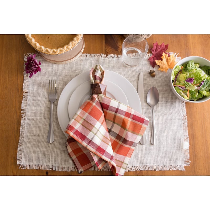 Design Imports Natural Embroidered Fall Leaves Napkin Set (Set of 6)