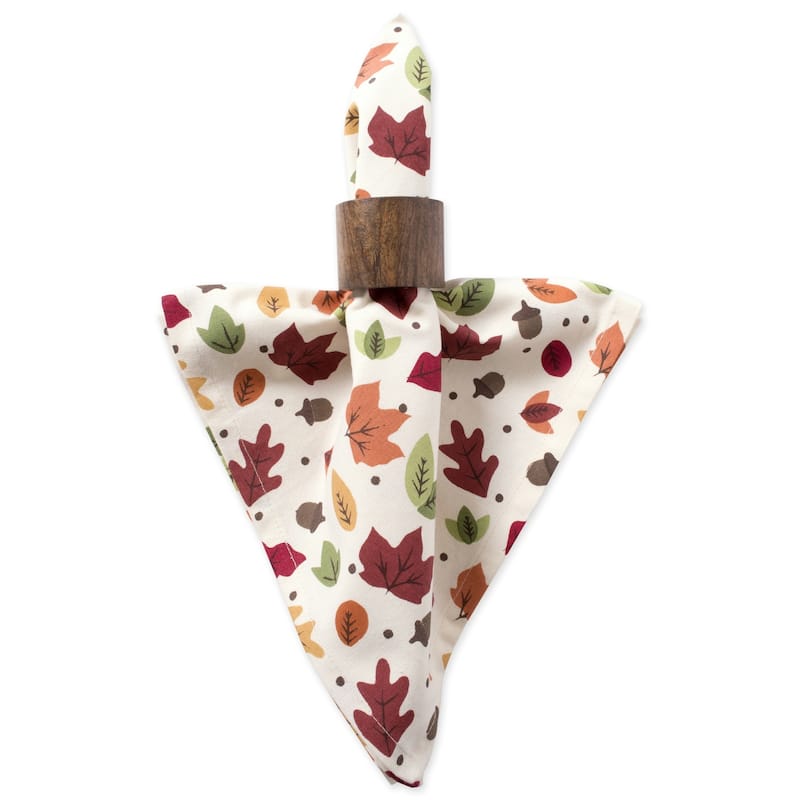 Design Imports Natural Embroidered Fall Leaves Napkin Set (Set of 6)