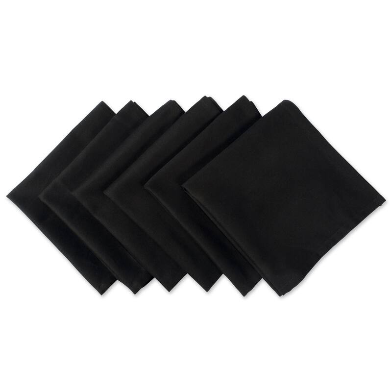 Design Imports Cotton Napkin Set (Set of 6) - Black