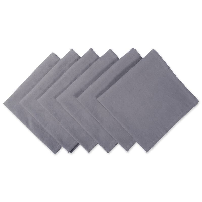 Design Imports Cotton Napkin Set (Set of 6) - Gray