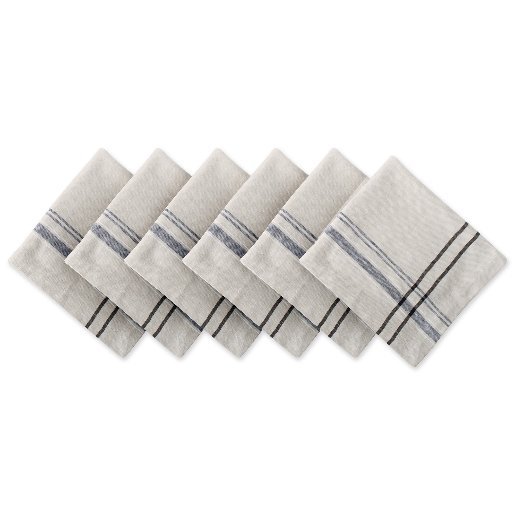 Design Imports Black French Stripe Napkin Set Set Of 6 Overstock 21372703