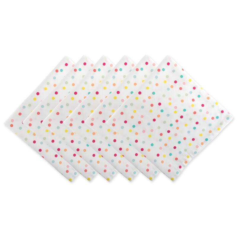Design Imports Black/Cream Harelquin Print Napkin Set (Set of 6) - Polka Dots