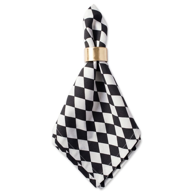 Design Imports Black/Cream Harelquin Print Napkin Set (Set of 6)