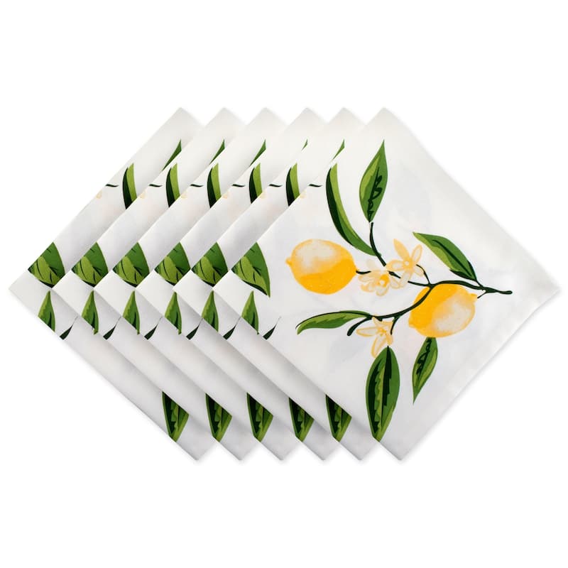 Design Imports Black/Cream Harelquin Print Napkin Set (Set of 6) - Lemon Bliss