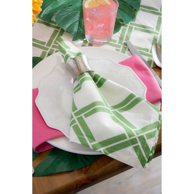 Design Imports Black/Cream Harelquin Print Napkin Set (Set of 6)