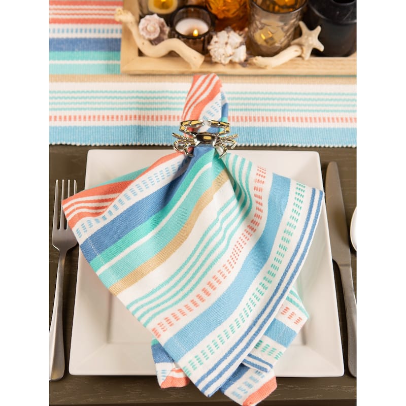 Design Imports Black/Cream Harelquin Print Napkin Set (Set of 6)