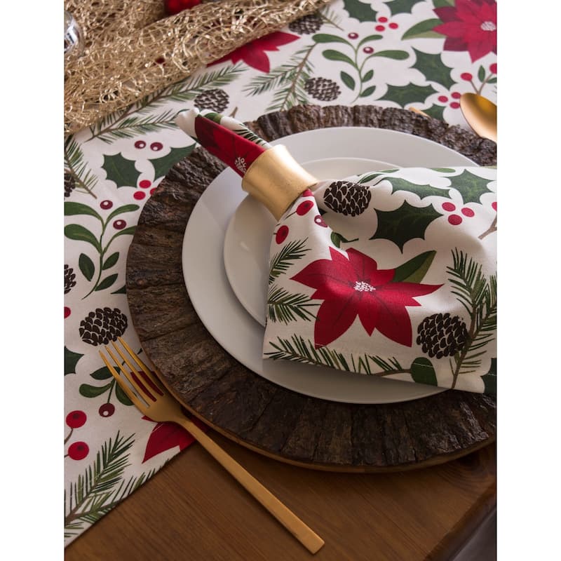 Design Imports Black/Cream Harelquin Print Napkin Set (Set of 6)