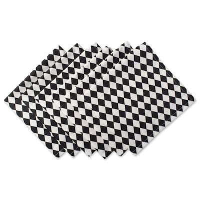 Design Imports Black/Cream Harelquin Print Napkin Set (Set of 6)