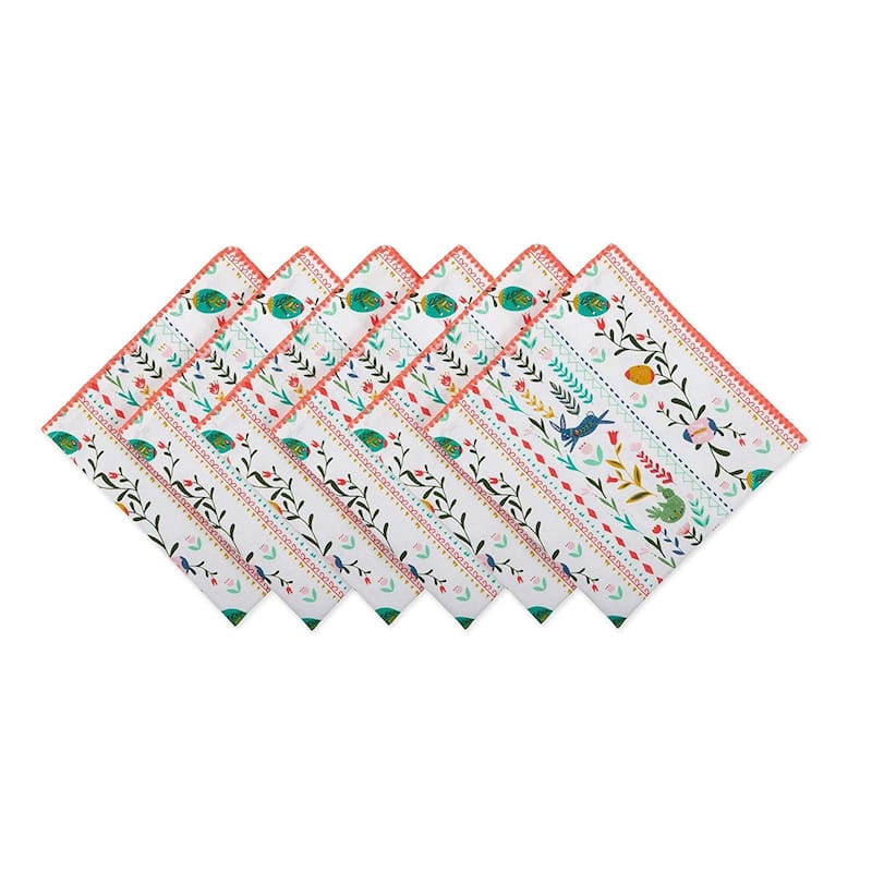 Design Imports Black/Cream Harelquin Print Napkin Set (Set of 6)