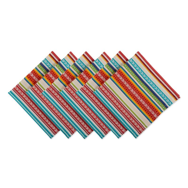 Design Imports Spring Plaid Napkin Set (Set of 6) - Baja Stripe