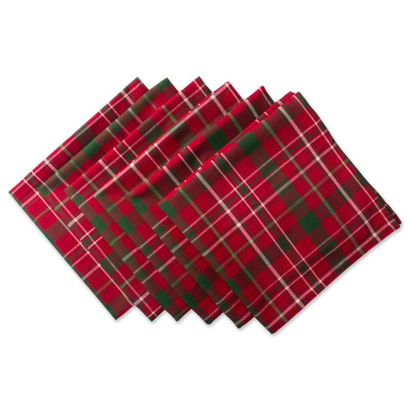 Design Imports Campfire Plaid Napkin Set (Set of 6)