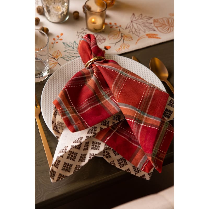 Design Imports Campfire Plaid Napkin Set (Set of 6)