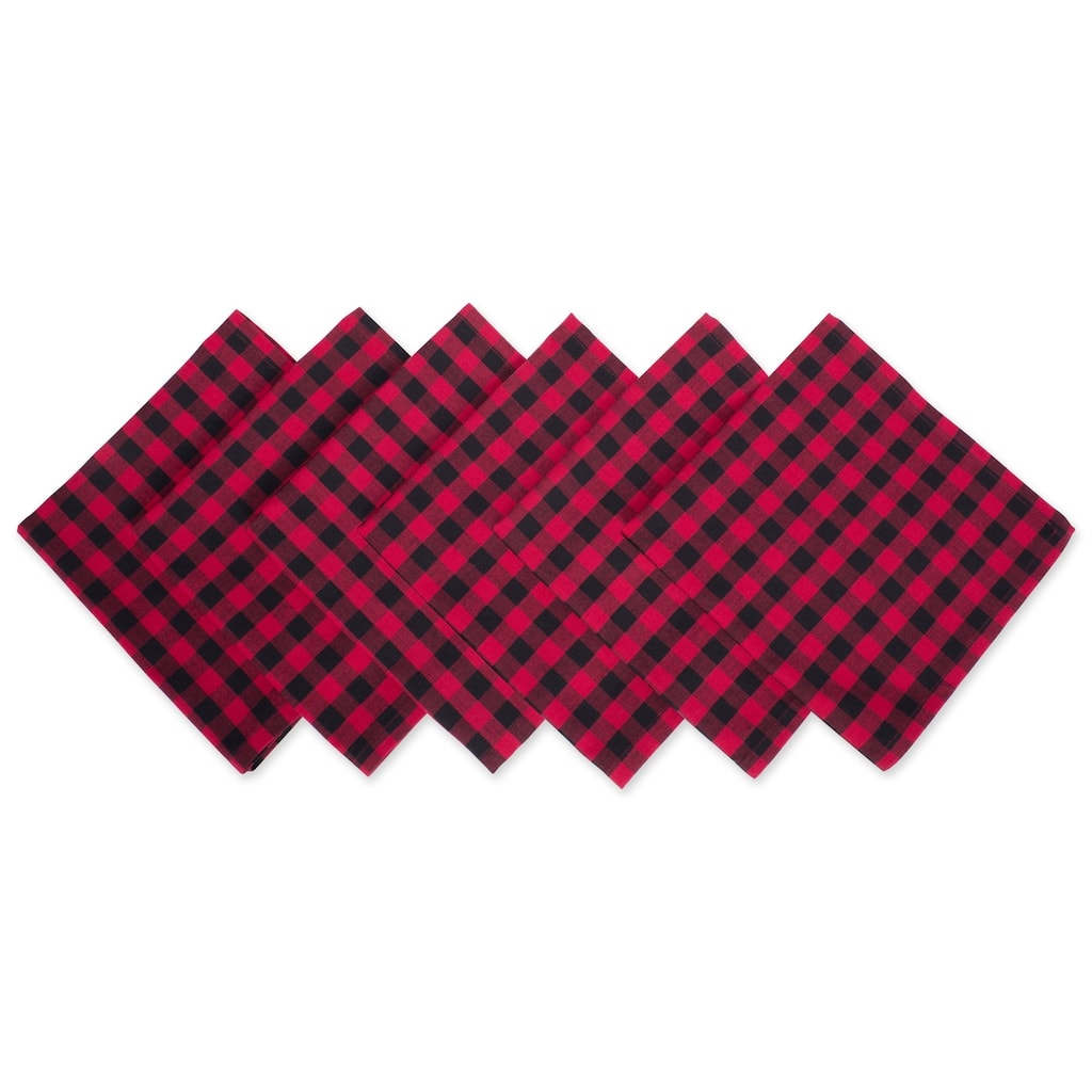 Design Imports Logger Check Napkin Set (Set of 6)