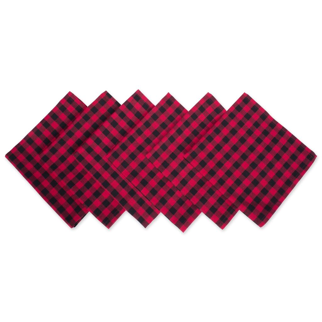 Design Imports Logger Check Napkin Set (Set of 6)