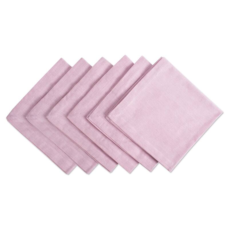 Design Imports Solid Blue Chambray Napkin Set (Set of 6) - Chambray Rose