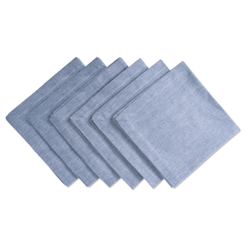 Design Imports Solid Blue Chambray Napkin Set (Set of 6)