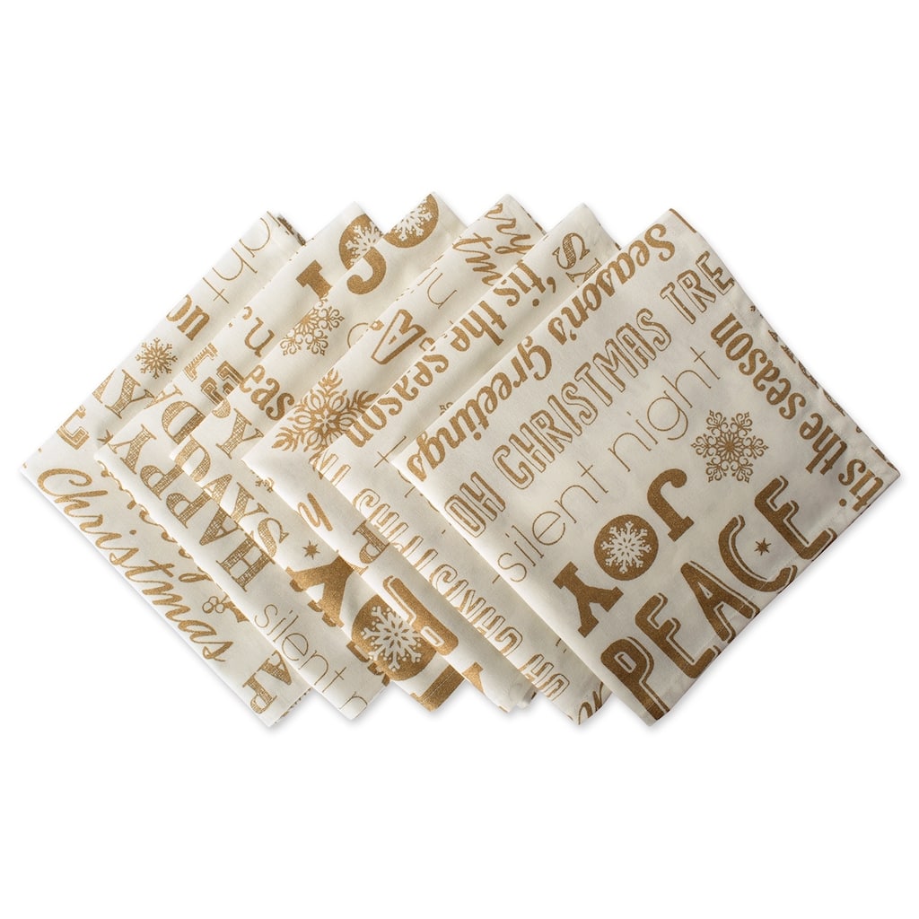 Design Imports Gold Christmas Collage Napkin Set (Set of 6)