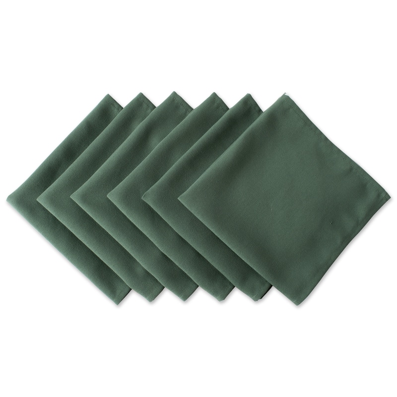 Design Imports Dark Green Polyester Napkin Set (Set of 6) - Dark Green