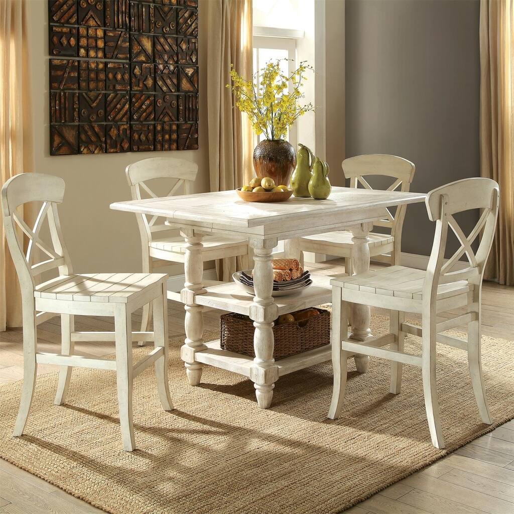 Regan Counter Height Dining Table - farmhouse white