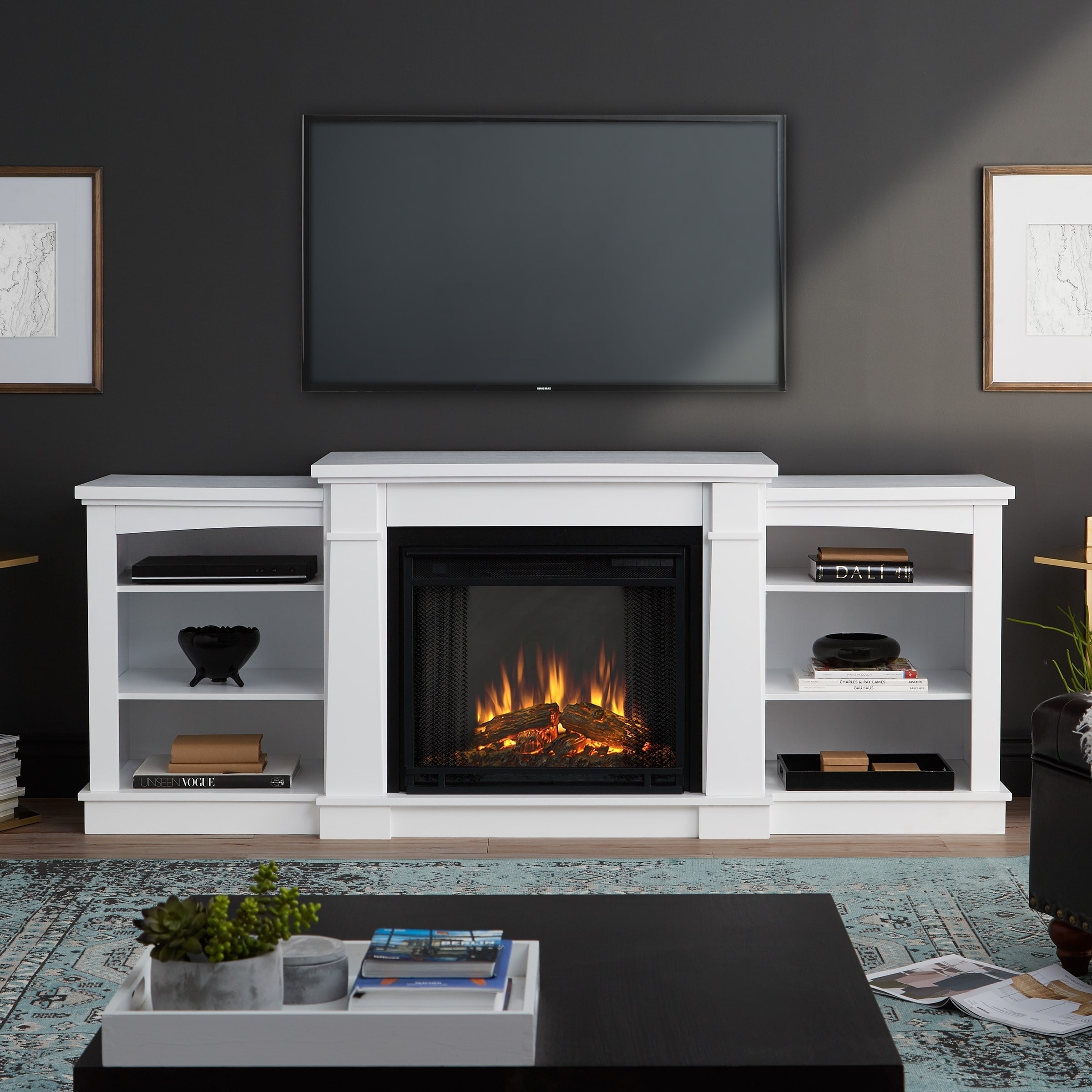 Shop Hawthorne Electric Fireplace White By Real Flame Free