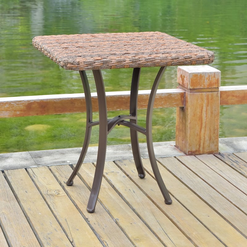 International Caravan Pandan 28-inch Aluminum Patio Dining Table