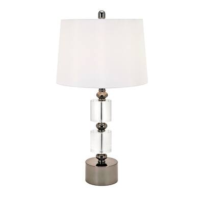 Jaden Gunmetal Grey and Clear Crystal Table Lamp