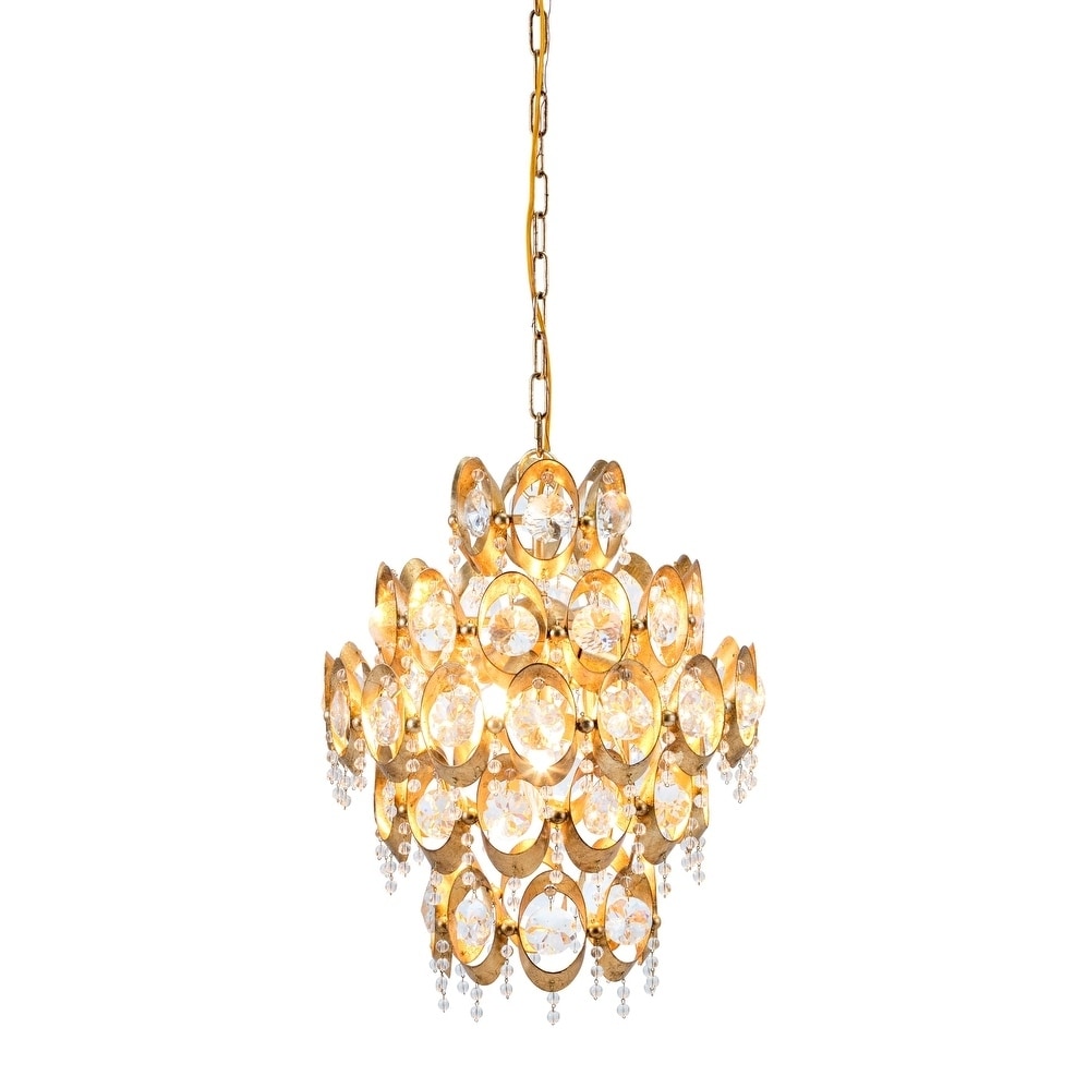 Nadia Gold Crystal Chandelier - Chandeliers For Bedrooms by Overstock.com