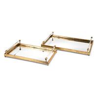 Carter Antiqued Gold Decorative Trays (Set of 2)