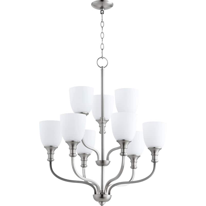 Richmond 9-light Chandelier - Nickel Finish/Satin