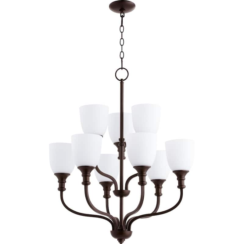 Richmond 9-light Chandelier - Silver Finish/Bronze Finish