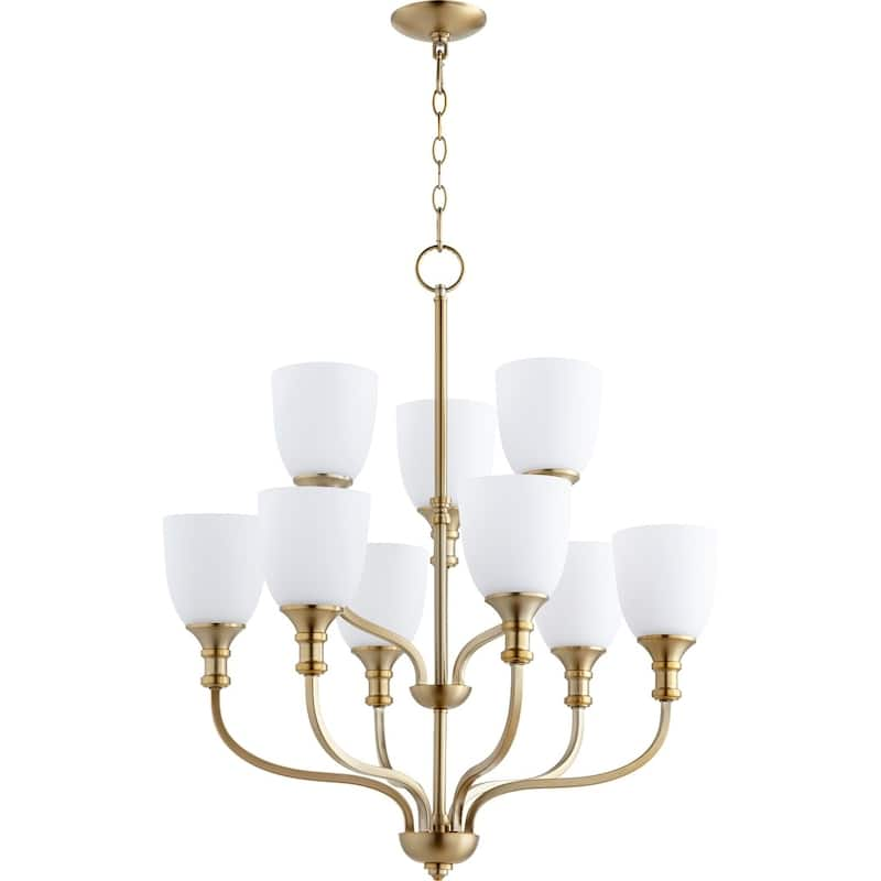 Richmond 9-light Chandelier - Satin/Brass Finish