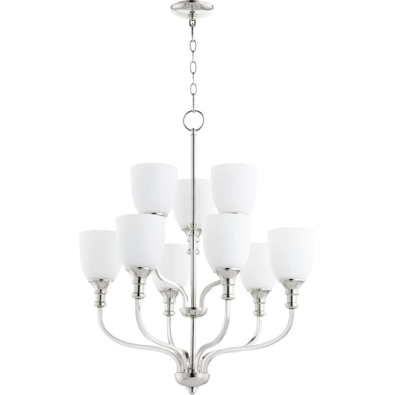 Richmond 9-light Chandelier - Polished/Nickel Finish