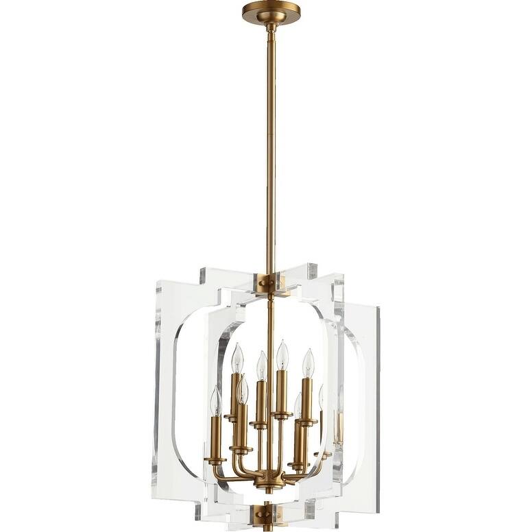 Broadway 8-light Pendant - Nickel/Brass