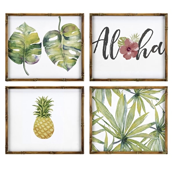 Tropical Framed Multi-color Artworks (Ast 4)
