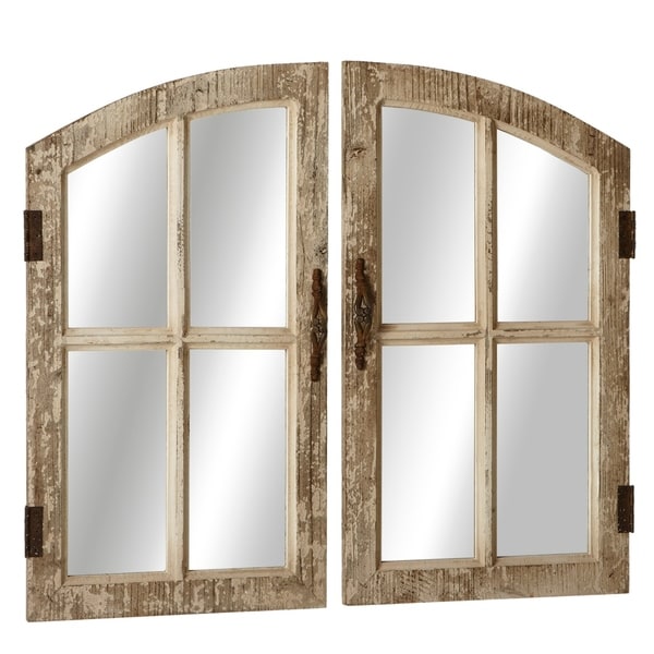 Shop Distressed Window Pane Wall Mirror set/2. - Free Shipping Today