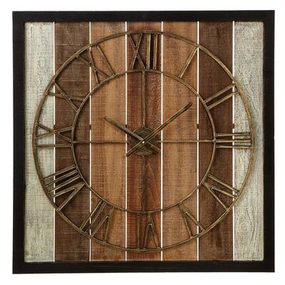 Framed Slat Wall Clock.