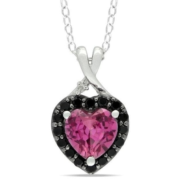 pink and black necklace