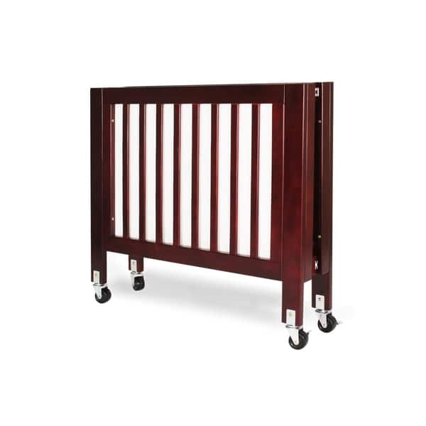 Shop La Baby Olympia Mini Portable Folding Wood Crib Overstock