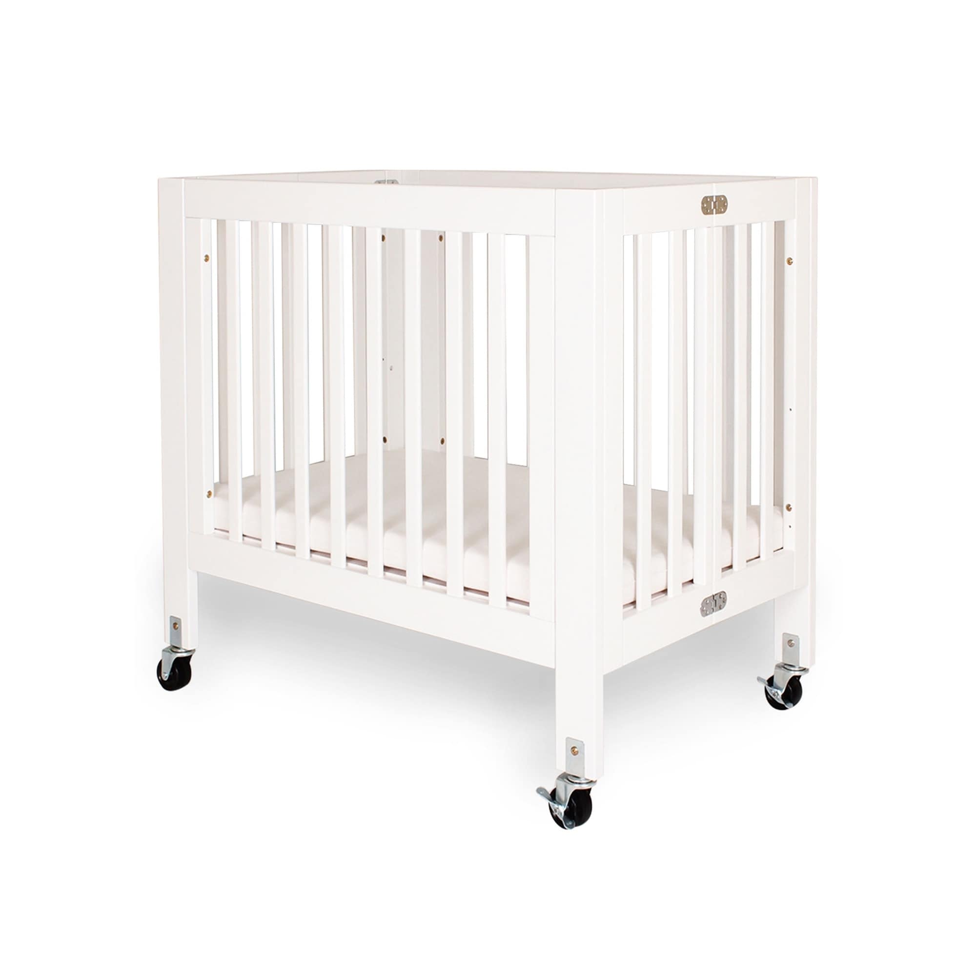 Shop La Baby Olympia Mini Portable Folding Wood Crib Overstock