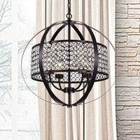 Elizabeth Oil Rubbed Bronze 4-Light Globe Pendant with Crystal Shade