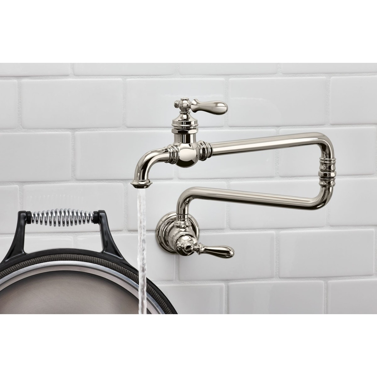 Kohler Artifacts Single Hole Wall Mount Pot Filler Kitchen Sink Faucet With 22 Extended Spout Overstock 21382074