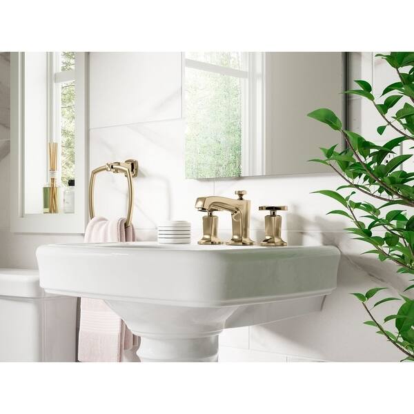 slide 3 of 2, Kohler Margaux Widespread Lavatory Faucet with Cross Handles french gold