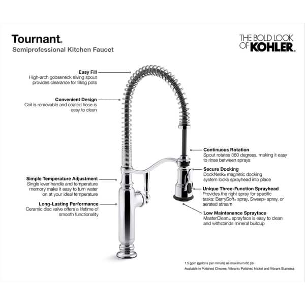 Shop Kohler Tournant Semiprofessional Kitchen Sink Faucet